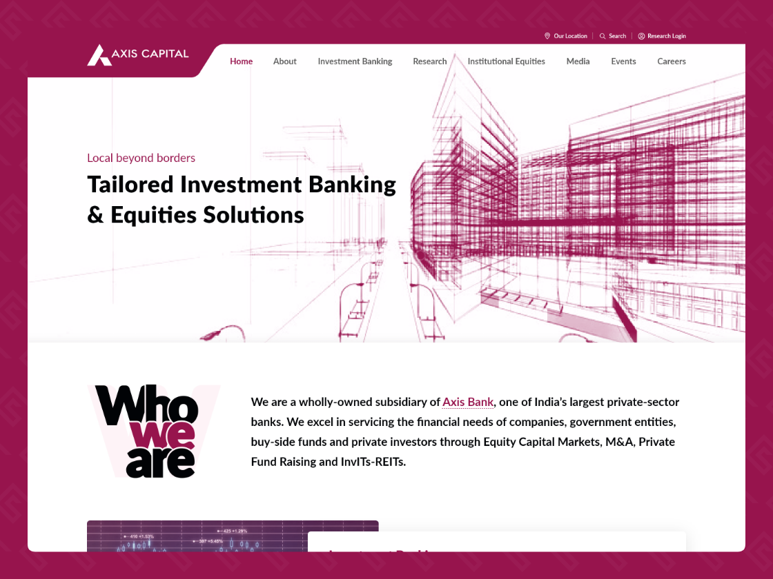 Axis Capital — Website design overview